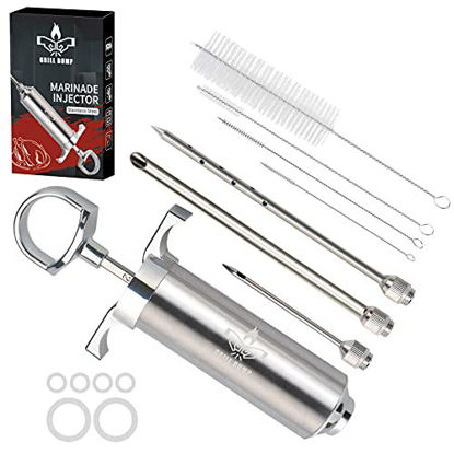 Picture of Grill Bump Meat Injector Syringe Kit for Smoker with 3 Flavor Food Injector Syringe Meat Needles, Injection Marinades Brine for Meat, Turkey; 2-oz, Including Paper and E-Book (PDF) User Manual