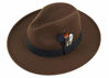 Picture of Classic Wide Brim Fedora for Men & Women Felt Panama Hat Vintage Felt Hat Brown