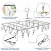 Picture of Clothes Drying Rack, Fayleeko 52 Clips Stainless Steel Laundry Drying Rack Folding Sock Hanger, Underwear Hanger, Clothes Hangers for Drying Towels, Bras, Lingerie, Baby Clothes,