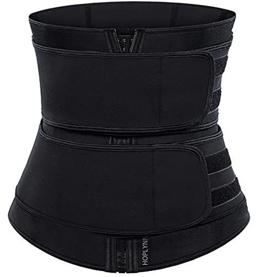 Waist Trainer for Women Plus Size Two Belts Neoprene Workout Corset Waist  Cincher Trimmer with Zipper