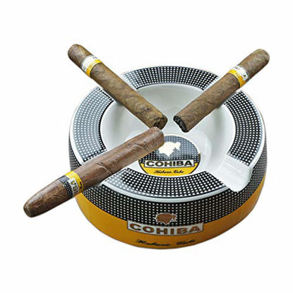 Picture of Cigar Outdoor Ashtrays for Patio Big Ashtrays for 8" Round Cigarettes Large Rest Cigars Ashtray for Patio/Outside/Indoor Ashtray