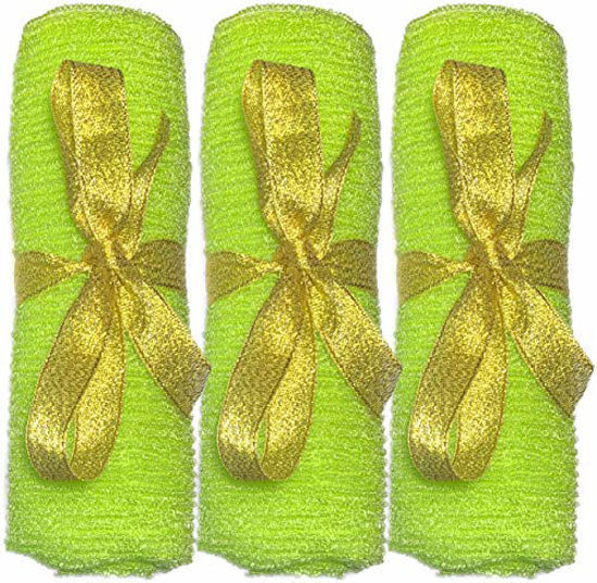 Picture of 3 pcs/set LONG Home Sauna Spa Exfoliating Nylon Bath Cloth/Towel - Body Back Scrubber - Magic Shower Washcloth For Body - Shower Scrubber - Remove Dead Skin - Great for Skin Care in the Bath