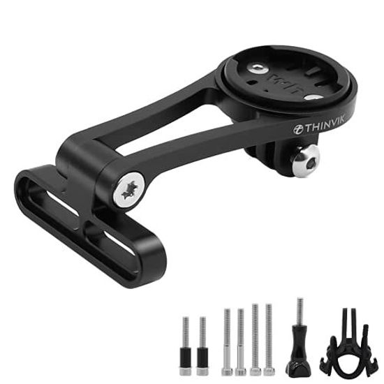 Picture of Thinvik Out-Front Extended Bike Computer Mount for Wahoo,Adjustable Angle Gopro Combo Mount for Wahoo Mini Wahoo Elemnt & Elemnt Bolt,Elemnt Roam GPS Bike Computer - CNC Aluminum Alloy