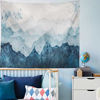 Picture of Summor Tapestry Blue Mountains Silhouette Watercolor Surface Gift Wrap Scrapbooking Hanging Tapestries 60 x 80 inch Wall Hanging Decor for Bedroom Livingroom Dorm