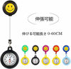 Picture of Women Retractable Nurse Watches with Second Hand Clip-on Hanging Lapel Silicone Jelly Fob Pocket Watch Cute Cartoon Smile Round Face Arabic Markers for Men and Women - Black