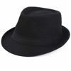 Picture of Melesh Unisex Classic Trilby Fedora Hat (Black)