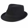 Picture of Melesh Unisex Classic Trilby Fedora Hat (Black)