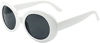 Picture of White Oval Round Sunglasses Thick Bold Retro Clout Goggles (White, Smoke), Large