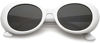 Picture of White Oval Round Sunglasses Thick Bold Retro Clout Goggles (White, Smoke), Large