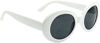 Picture of White Oval Round Sunglasses Thick Bold Retro Clout Goggles (White, Smoke), Large