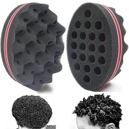 Picture of AIR&TREE Hair Sponge,Big Holes Magic Twist Brush,Curl Sponge for Natural Hair,Tornado Locking Afro Curling Coil Comb Two-Side Hair Care Styling Tool (1 Pack)