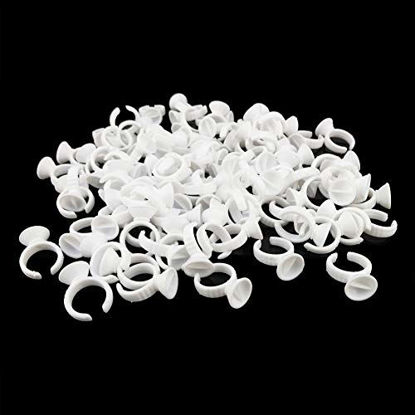 Picture of COOSKIN 100pcs Microblading Pigment Glue Rings Tattoo Ink Holder For Holding Eyelash Extension