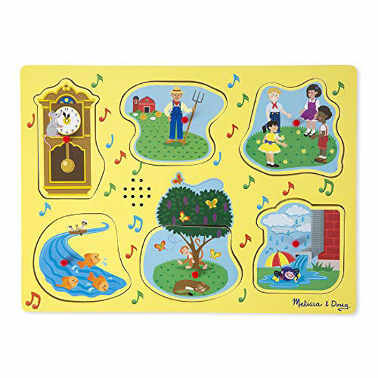 Picture of Melissa & Doug Around the House Sound Puzzle - Wooden Peg Puzzle (8 pcs)