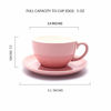 Picture of Coffeezone Barista Speciality Coffee Cup and Saucer, Small Cappuccino or Double Espresso Ceramic Cups (Glossy Pink, 5 oz)