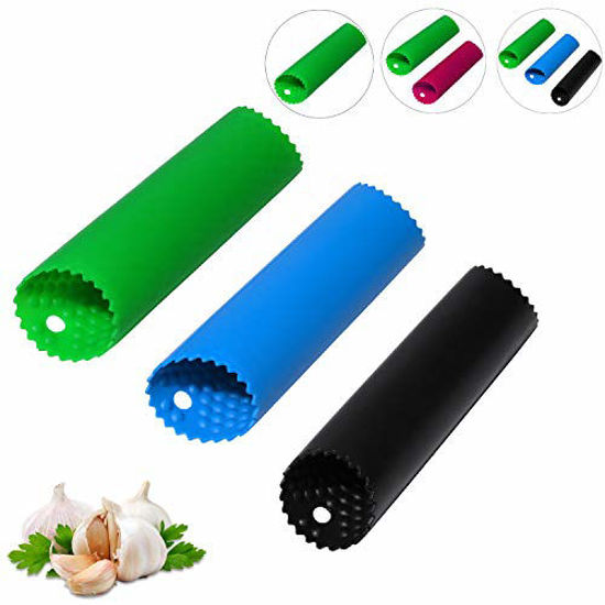 Picture of Sinnsally Garlic Peeler Skin Remover Roller Keeper,Easy Quick to Peeled Garlic Cloves with Best Silicone Tube Roller Garlic Peeling Kitchen Tool(3 Colors)