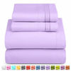 Picture of Nestl Bedding Soft Sheets Set - 4 Piece Bed Sheet Set, 3-Line Design Pillowcases - Easy Care, Wrinkle Free - Good Fit Deep Pockets Fitted Sheet - Full XL, Lavender