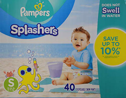 Picture of Swim Diapers Size 3 (13-24 lb) - Pampers Splashers Disposable Swim Pants, Small, Pack of 2 (Twinpack), 20 Count