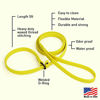 Picture of Dogline Biothane Slip Dog Leash - for Small, Medium and Large Dogs - Odor Free Slip Lead, Heavy Duty and Durable Material Kennel Lead - Yellow - 5ft L x 3/8in W