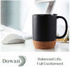 Picture of DOWAN Coffee Mugs Set of 2, 15 OZ Ceramic Mug with Insulated Cork Bottom and Splash Proof Lid, Large Coffee Mug with Handle for Men, Women, Matte Black