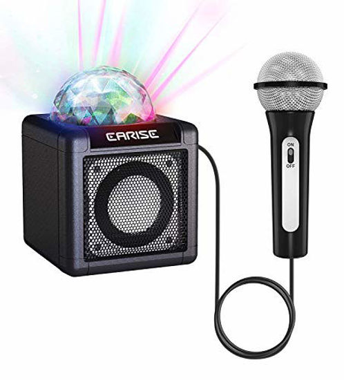 Picture of EARISE T12 Karaoke Machine for Kids with Microphone, Wireless Karaoke Speaker Microphone Bluetooth Speaker for Girls Boys Age 3+, LED Disco Lights, Singing Toy Microphone