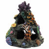 Picture of PINVNBY Coral Aquarium Decoration Fish Tank Resin Rock Mountain Cave Ornaments Betta Fish House for Betta Sleep Rest Hide Play Breed