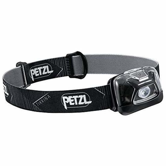 Picture of PETZL, TIKKINA Outdoor Headlamp with 250 Lumens for Camping and Hiking, Black