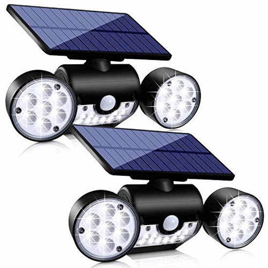 Picture of Outdoor Solar Lights, Ollivage 30 LED Solar Security Lights with Motion Sensor Dual Head Spotlights IP65 Waterproof 360° Adjustable LED Solar Motion Lights for Front Door Garage Patio Deck, 2 Pack