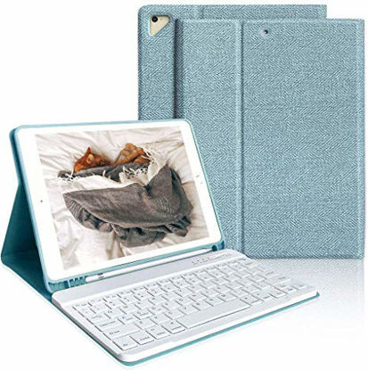 Picture of iPad Keyboard Case 9.7 for iPad 6th Generation(2018), iPad 5th Generation(2017), iPad Air 2, iPad Air, iPad Pro 9.7 inch Keyboard Case, Detachable Bluetooth Keyboard (Lake Blue)