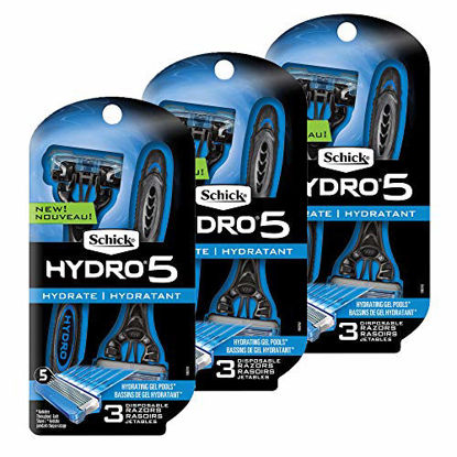Picture of Schick Hydro 5 Disposable Razors for Men with Flip Beard Trimmer, 9 Count