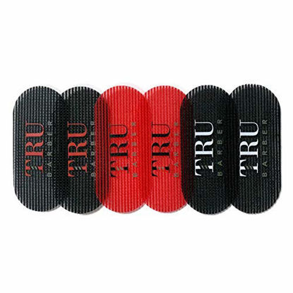 Picture of TRU BARBER HAIR GRIPPERS 3 COLORS BUNDLE PACK 6 PCS for Men and Women - Salon and Barber, Hair Clips for Styling, Hair holder Grips (Black/Red/Black)