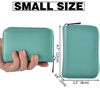 Picture of Easyoulife Genuine Leather Credit Card Holder Zipper Wallet With 26 Card Slots (Teal)