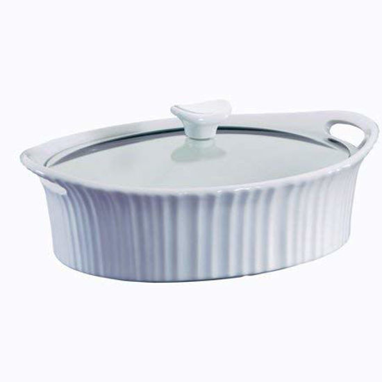 Picture of CorningWare French White 2.5-quart Oval Casserole with Glass Lid