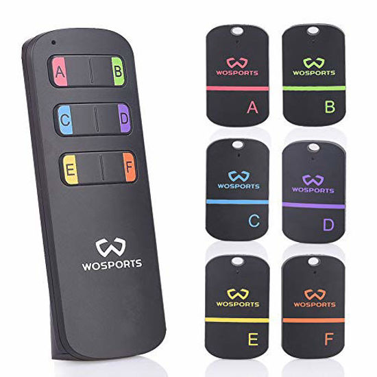 Picture of WOSPORTS Key Finder, Item Tracker Wireless RF Item Locator with Loud Beeping Sound,100ft Support Remote Control,Upgrade Long Lasting Batteries, Mini Key Tracker with Anti-Lost Tag and Keychain