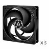 Picture of ARCTIC P12 (5 Pack) - 120 mm Case Fan, Pressure-optimised, Value Pack, Very Quiet Motor, Computer, Fan Speed: 1800 RPM - Black