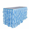 Picture of Leegleri Tulle Curly Willow Table Skirt for Rectangle Table, Ocean Blue Tutu Ruffle Frozen Table Cloth for Baby Shower, Under The Sea Birthday Party, Baby Shark (L 6(ft)H 30in Mermaid Table Skirt)