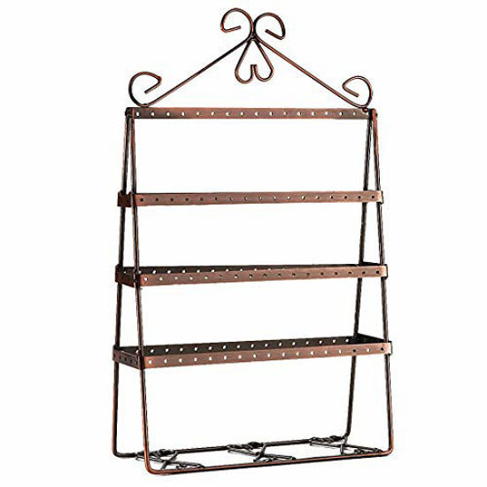 Picture of Ivosmart 56 Pairs Metal Earring Holder Earring Stand Earring Display Jewelry Organizer (Bronze)