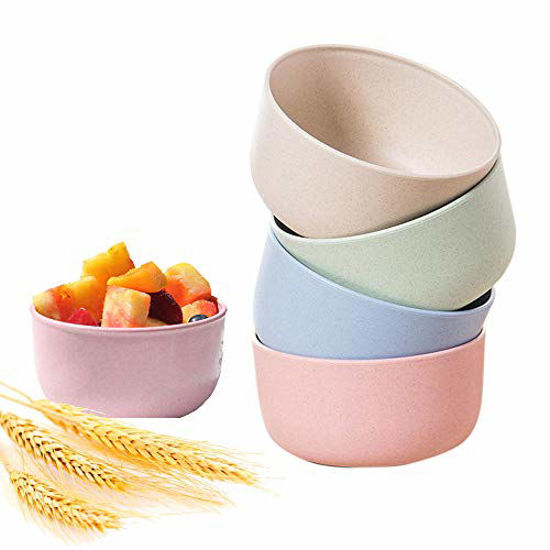 Cereal Bowls with Straws Kids Straw Cup Set of 4 Bowls and 4 Straw Cups BPA Free