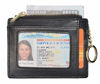 Picture of Womens Slim RFID Credit Card Holder Mini Front Pocket Wallet Coin Purse Keychain (Oil Black)