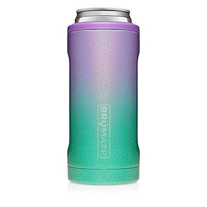 Picture of BrüMate Hopsulator Slim Double-Walled Stainless Steel Insulated Can Cooler for 12 Oz Slim Cans (Glitter Mermaid)