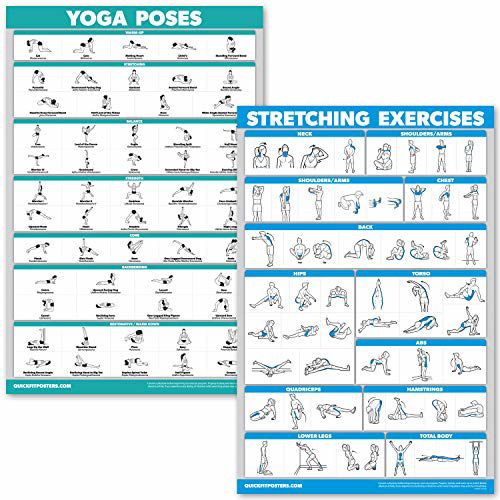 GetUSCart- QuickFit Yoga Poses and Stretching Exercise Poster Set ...