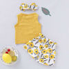 Picture of PigMaMa 3 Pcs Infant Baby Girl Sets Sleeveless Tank Tops Flower Pant Headband Outfits Toddler Clothes 12-18 Months