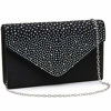 Picture of Milisente Evening Bag for Women, Glitter Rhinestone Wedding Evening Purse Crystal Envelope Crossbody Shoulder Clutch Bags (Black)