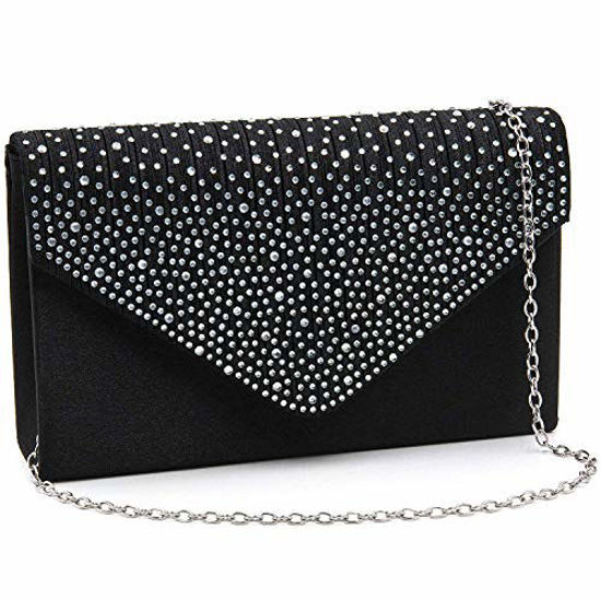 Rhinestone Envelope Clutch Purse Crossbody Evening Bag