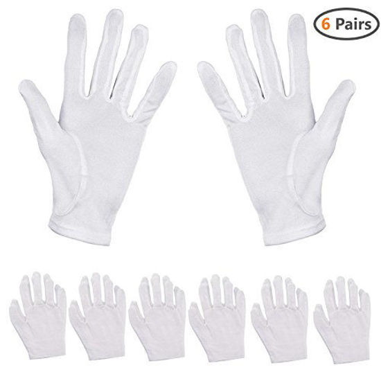 Picture of Onwon 6 Pairs Large White Cotton Gloves Hand Spa Gloves Cosmetic Moisturizing Gloves for Moisturizing, Dry Skin and Eczema