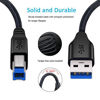 Picture of Besgoods 2-Pack 1.5ft/50cm Braided USB 3.0 Cable - A-Male to B-Male Short Cable - Black