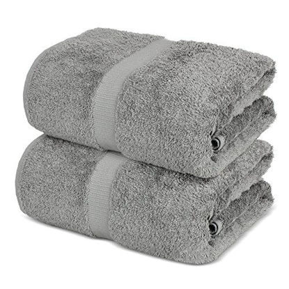 Picture of Towel Bazaar 100% Cotton Turkish Large Bath Sheet Towels, 35 x 70 Inches ( 2 Pack, Gray)