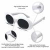 Picture of FEISEDY White Clout Goggles Sunglasses Women Men Retro Oval Sunglasses Girls Boys Sunglasses B2253