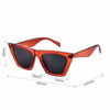 Picture of mosanana Cat Eye Sunglasses for Women Trendy Square Cateye Light Red Clear Retro Cool Vintage Fashion 90s Cute Funky Aesthetic Ladies Small Face Chunky Unique Stylish Petite Indie Sexy Beach Shine