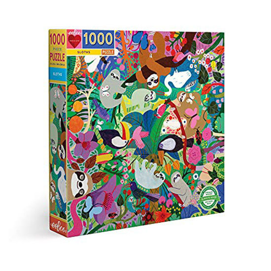 Picture of eeBoo Piece and Love Sloths 1000 piece square adult Jigsaw Puzzle