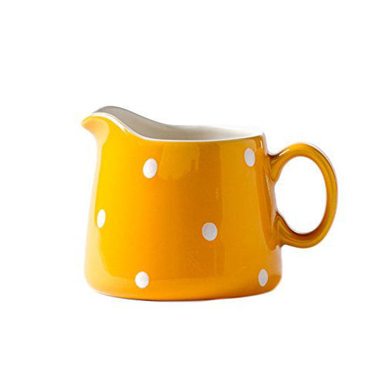 Picture of CHOOLD Polka Dot Ceramic Creamer with Handle,Coffee Milk Creamer Pitcher /Serving Pitcher/Sauce Pitcher/ Milk Creamer Jug for Kitchen 8.5oz